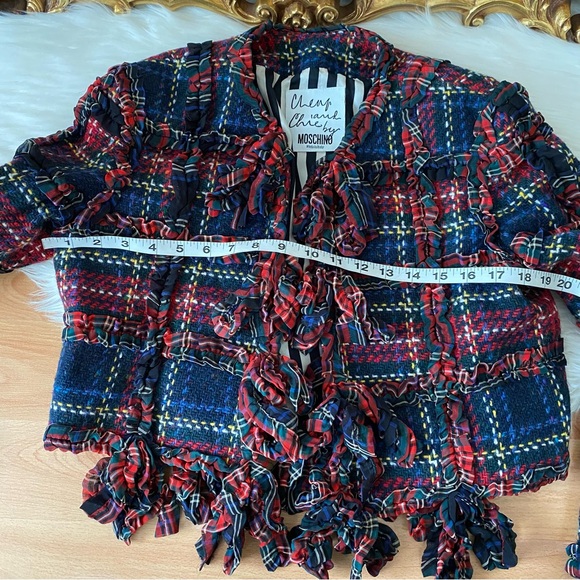 Moschino Plaid Wool Fringe Jacket - Picture 12 of 16